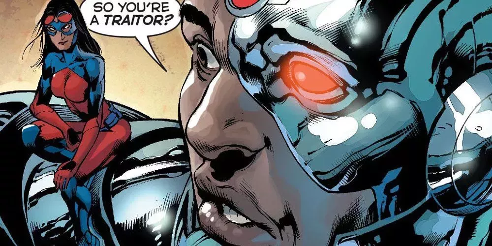 Atomica reveals herself to be a traitor to the Justice League.