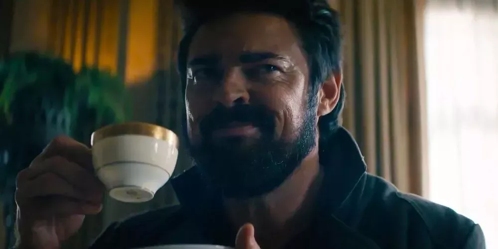 The Boys' Billy Butcher holding a teacup.