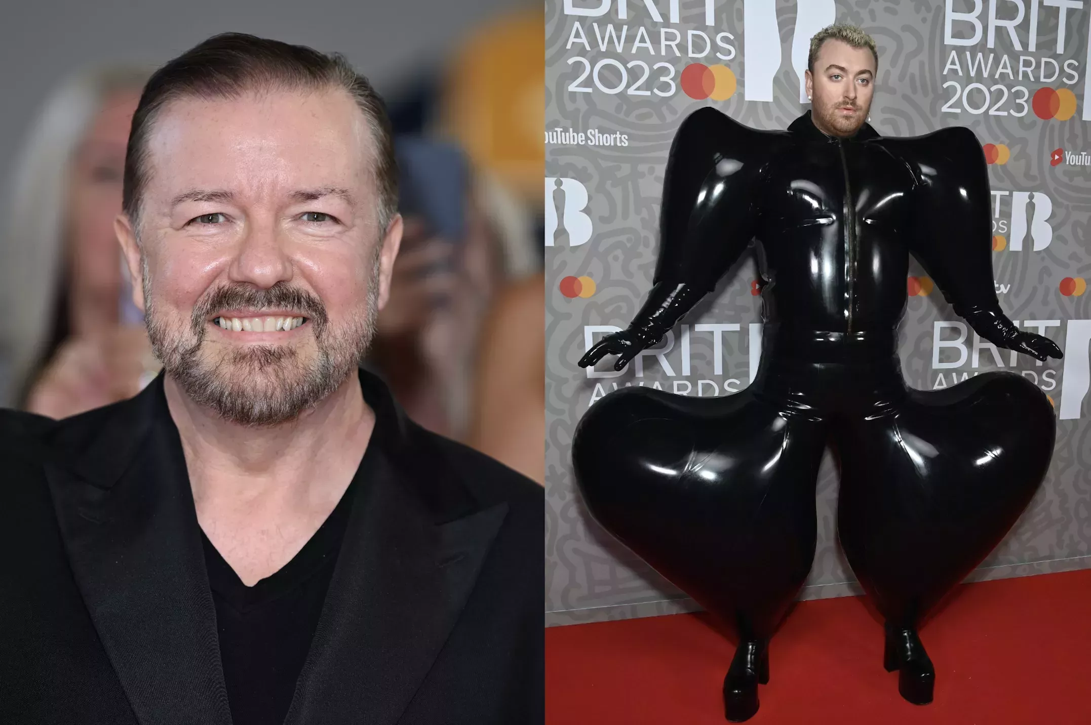 Rick Gervais divide a sus fans con una broma sobre el atuendo de Sam Smith en los BRITs: