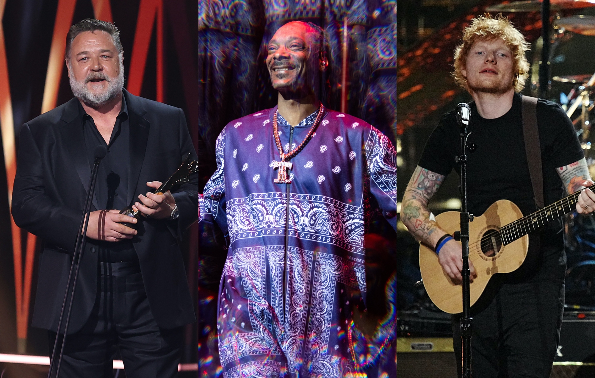 Ed Sheeran sale con Snoop Dogg y Russell Crowe en Melbourne