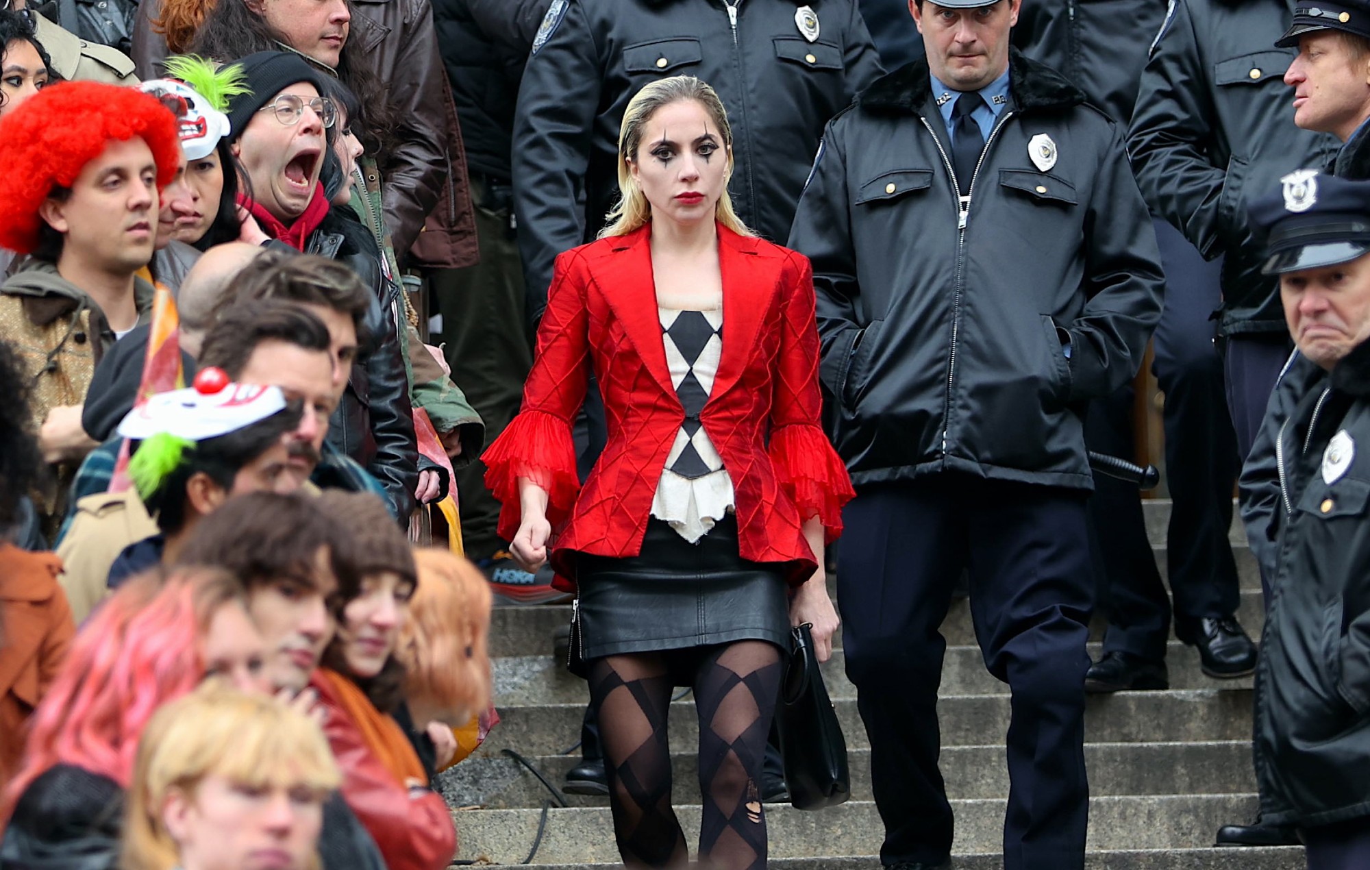 Lady Gaga se convierte en Harley Quinn en el rodaje de "Joker 2" en Nueva York