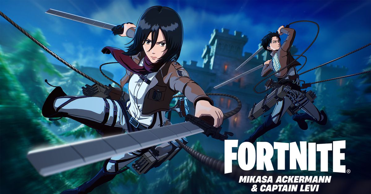 El ODM de Attack on Titan llega a Fortnite, junto con nuevas skins
