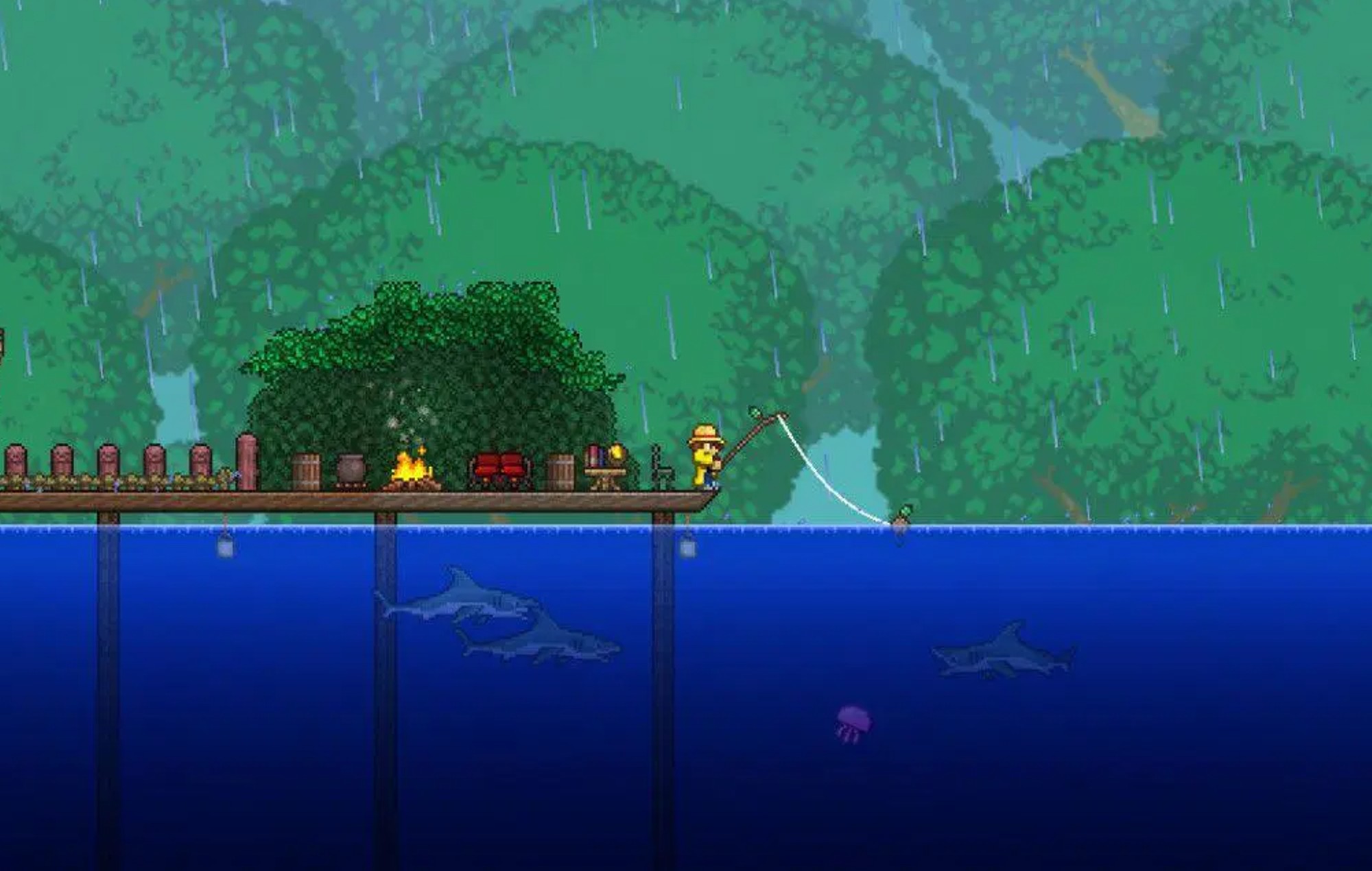 La actualización 1.4.5 de 'Terraria' introduce monturas de dinosaurio y lluvia de cantos rodados