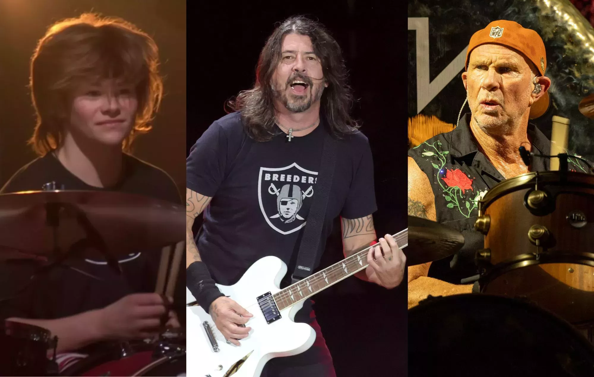Dave Grohl, Chad Smith y Shane Hawkins interpretan a David Bowie, AC/DC y otros clásicos del rock en una pizzería californiana