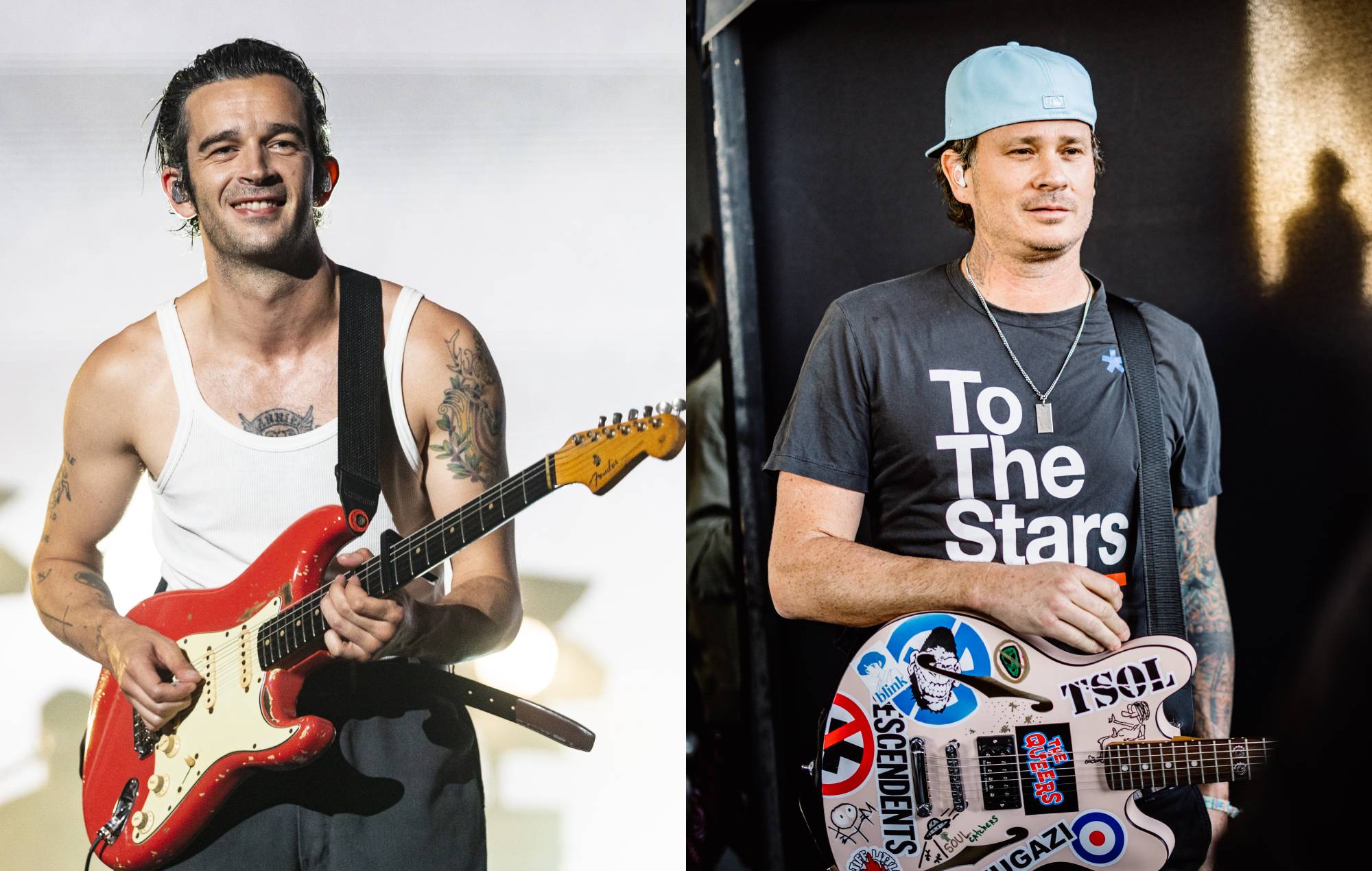 Matty Healy de The 1975 conoce a su héroe Tom Delonge durante su actuación en Lollapalooza