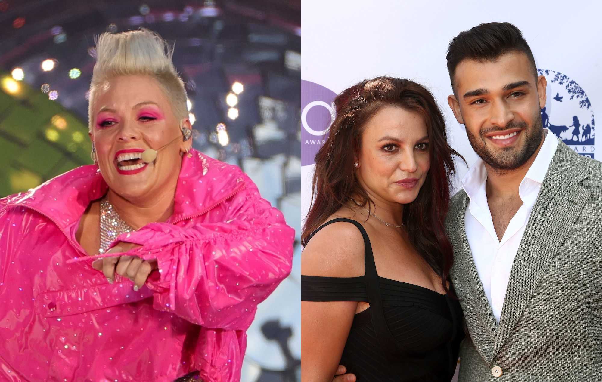 Pink cambia una letra para apoyar a Britney Spears en medio del divorcio de Sam Asghari
