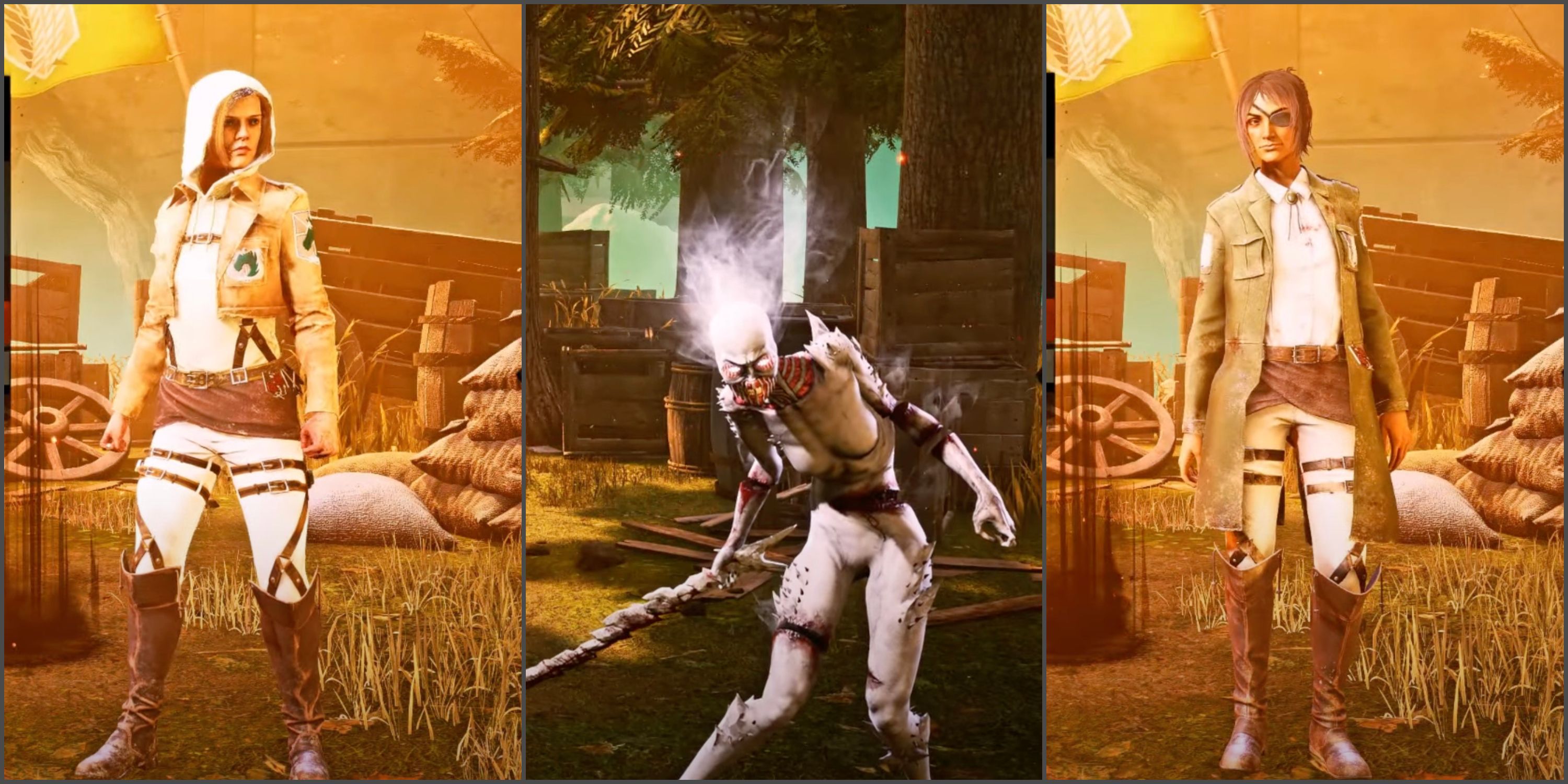 Clasificación de todos los aspectos de Attack on Titan en Dead By Daylight