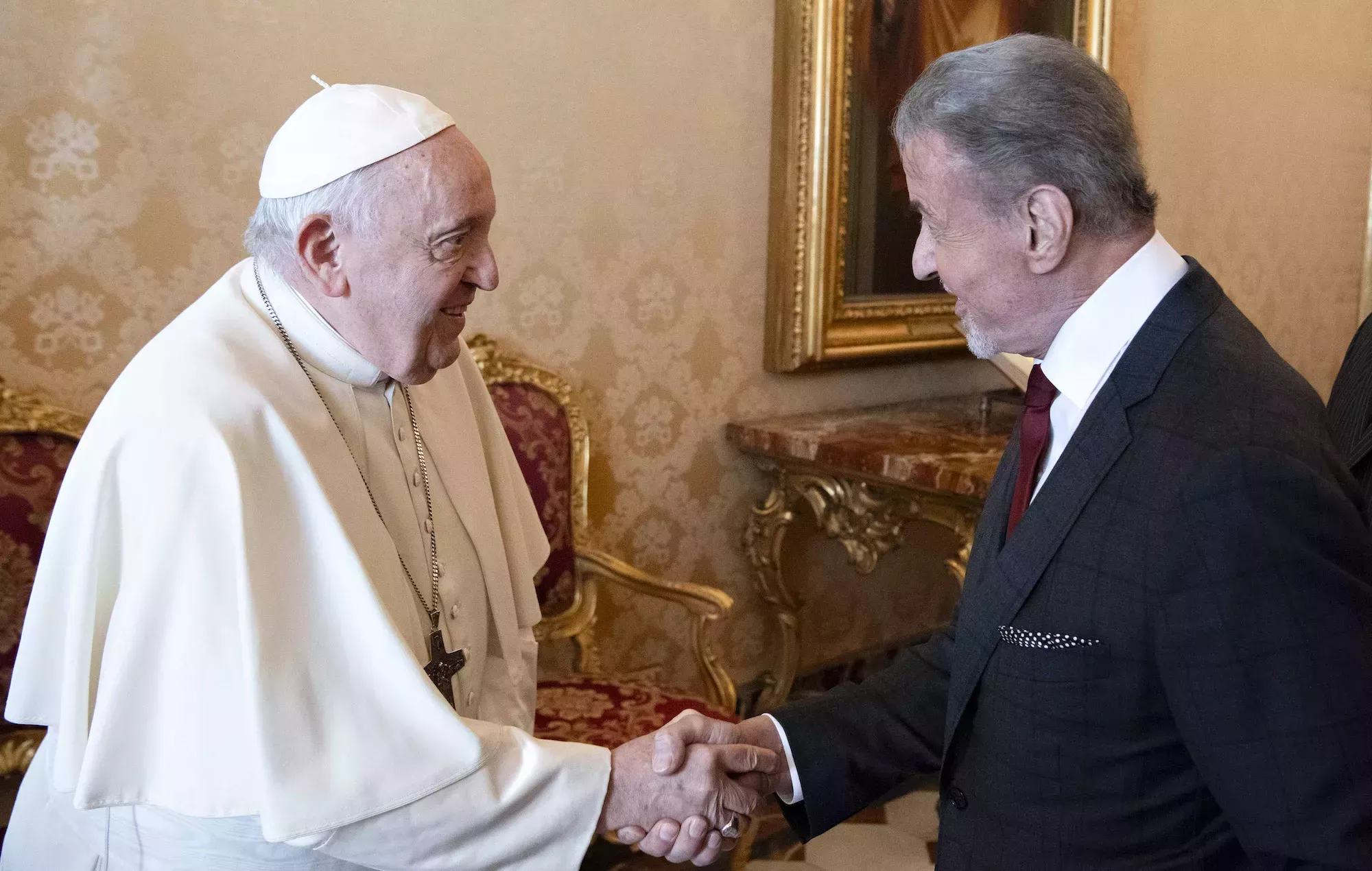 Sylvester Stallone se reúne con el Papa, gran admirador de sus películas