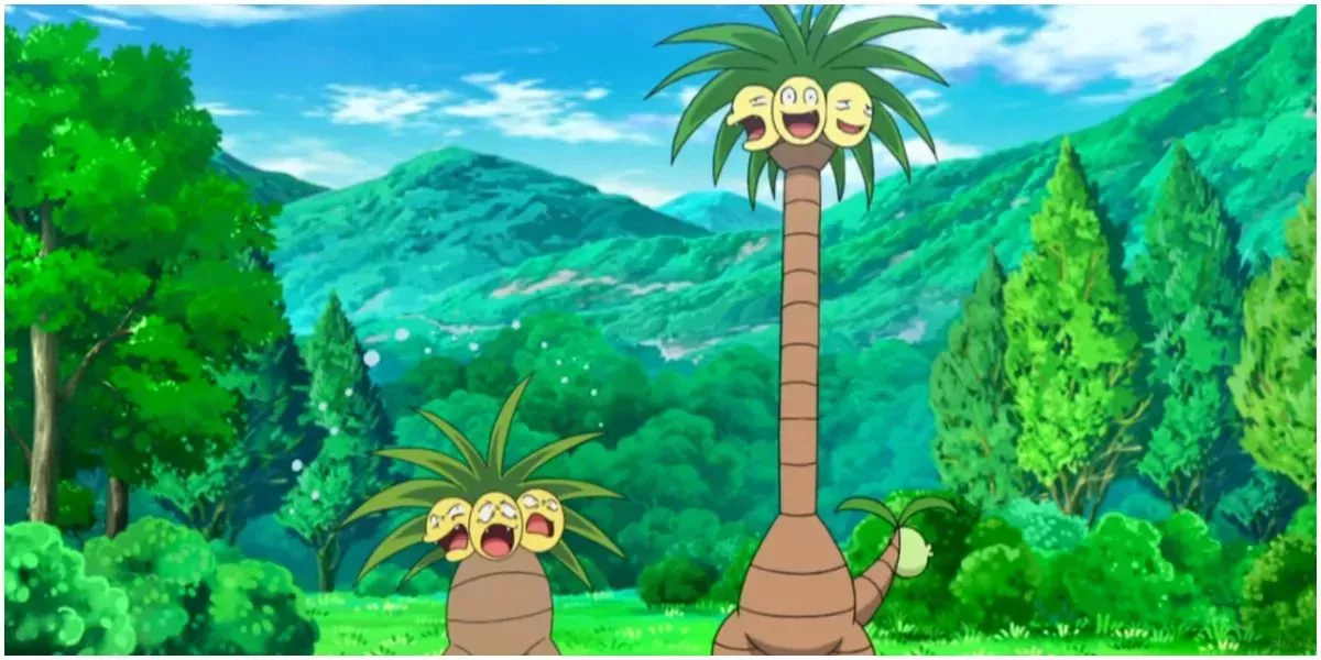 Alolan Exeggutor and Kanto Exeggutor are having a swell time