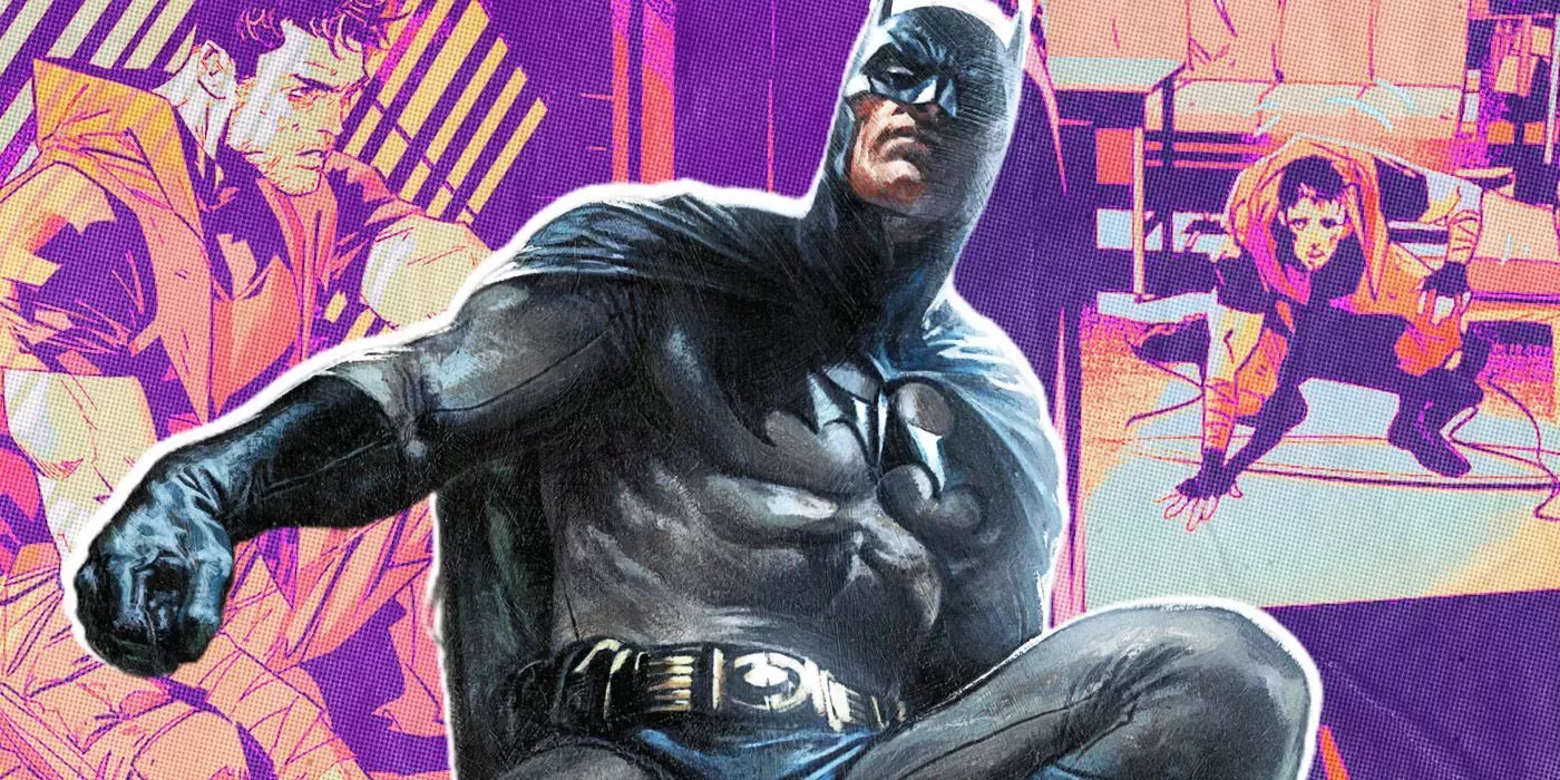 Batman in front of Red Hood