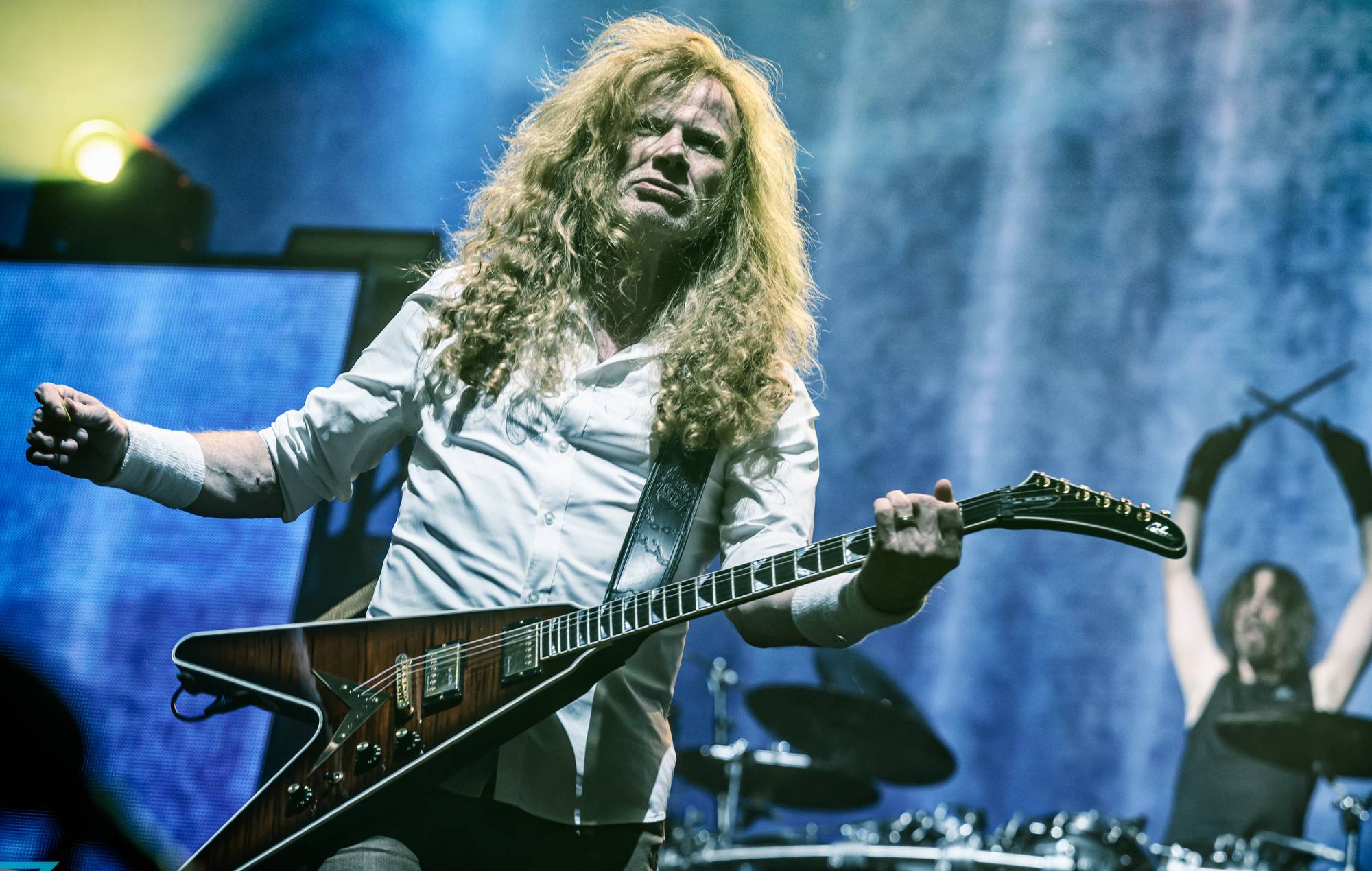 Mira cómo Dave Mustaine echa a los guardias de seguridad de un concierto de Megadeth: "Odio a los matones"