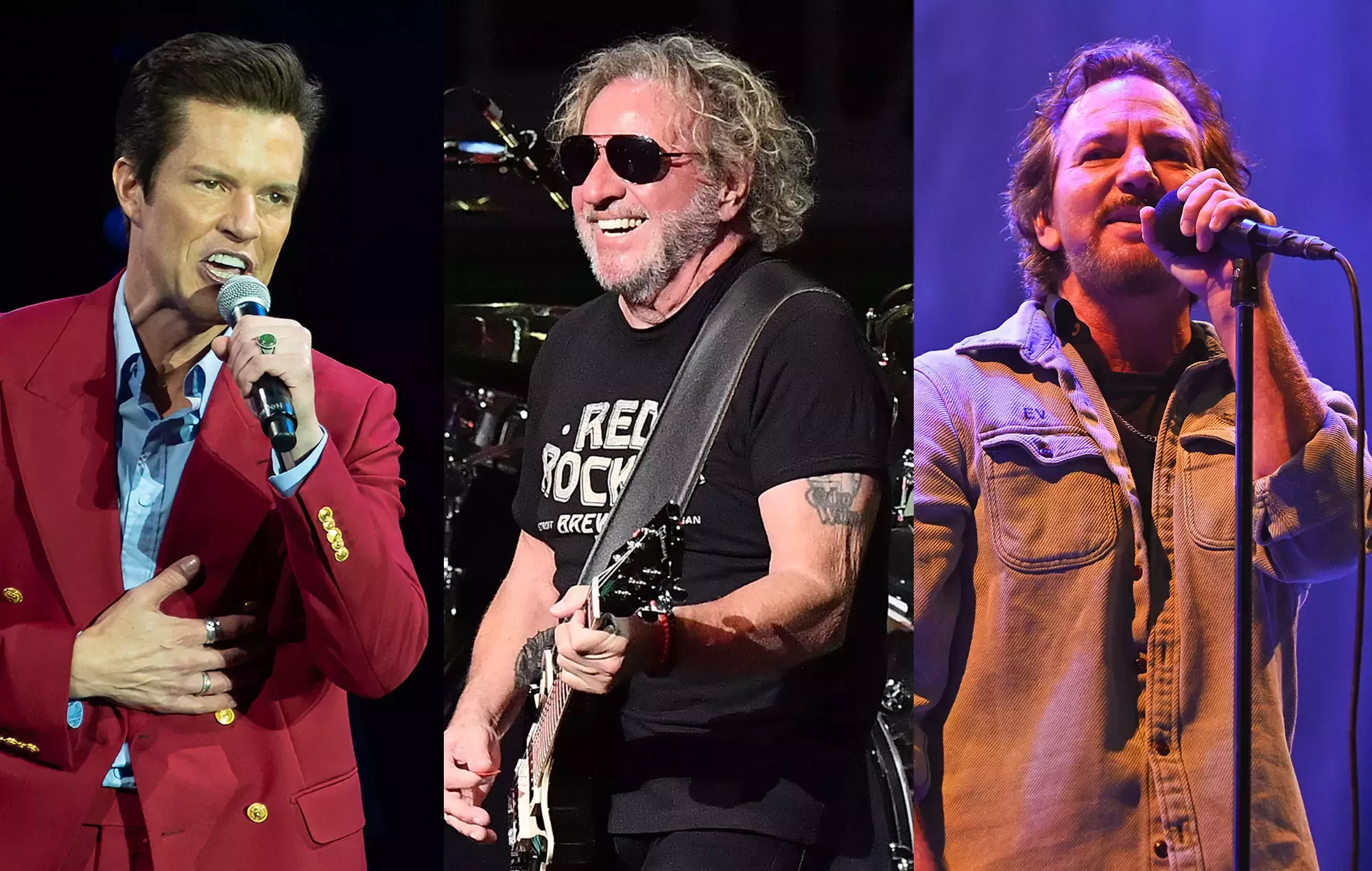 The Killers sube al escenario a Sammy Hagar y Eddie Vedder de Pearl Jam para cantar versiones en el Festival Ohana