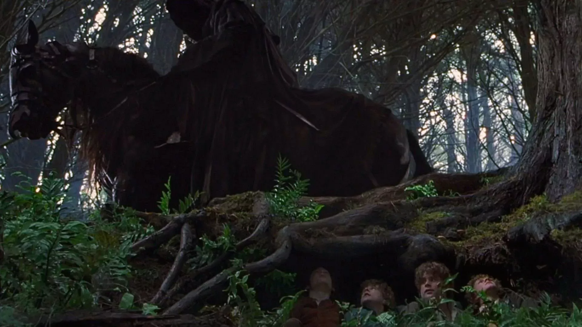 The Hobbits hide from the Nazgul in The Fellowship of the Ring