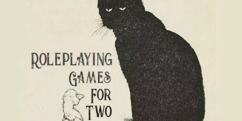 Cropped cover art for You And I: Roleplaying Games For Two, depicting a black cat and a white duckling