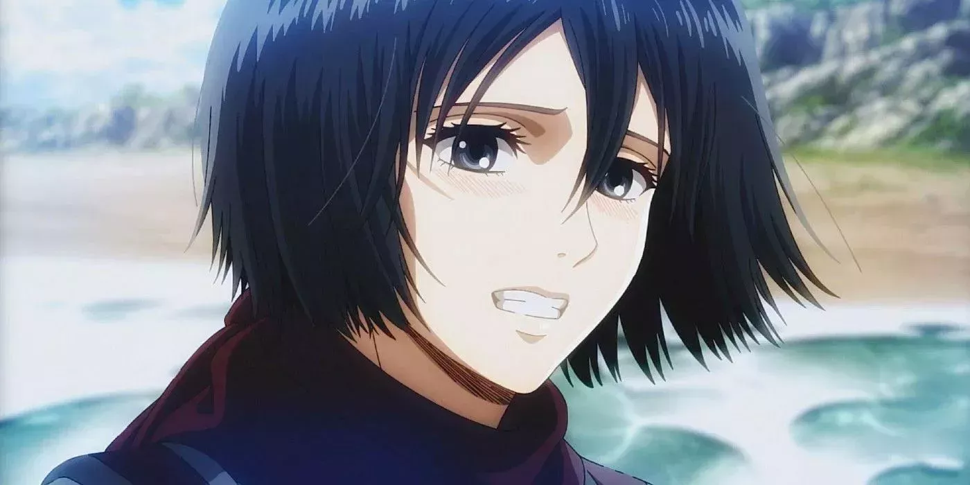 Mikasa Ackerman on the beach (from Attack on Titan)