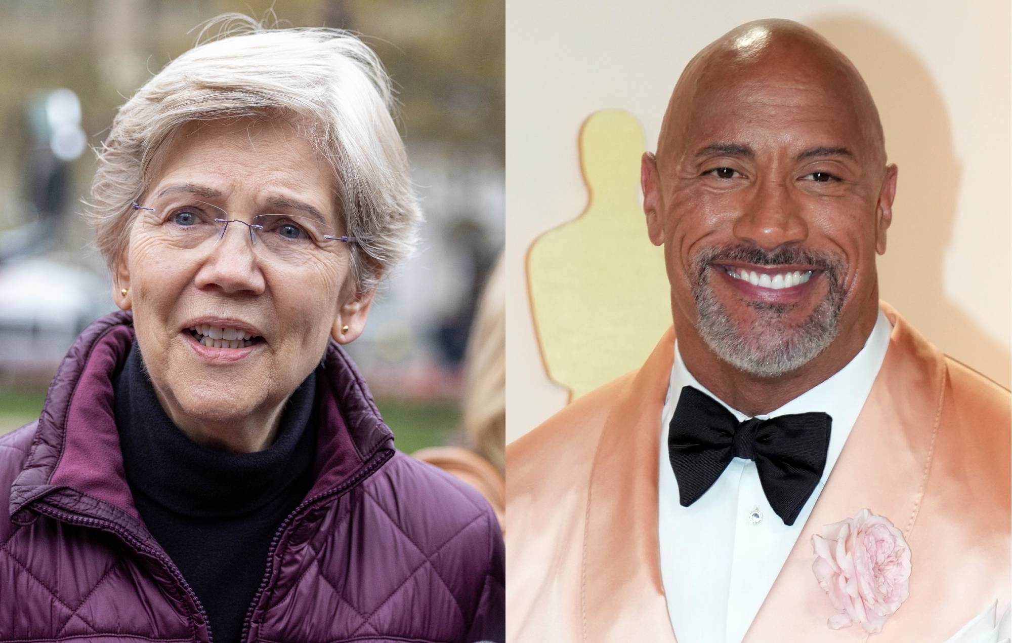 Elizabeth Warren dice que The Rock estaría en la rotación contundente de sus sueños