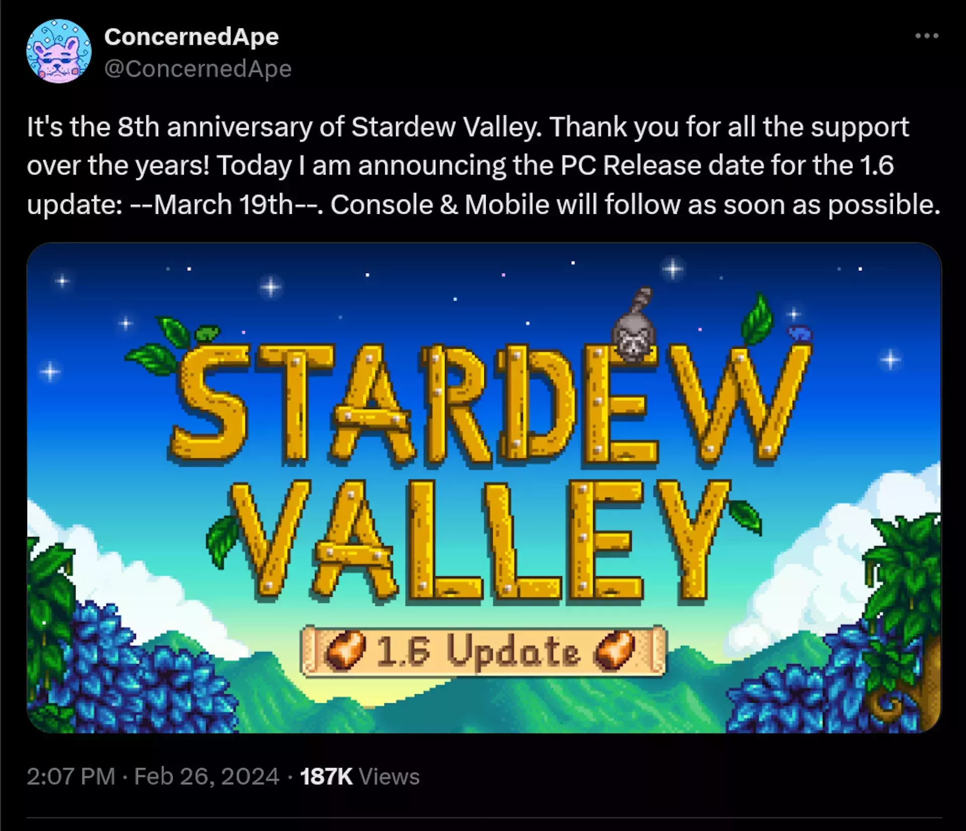 La esperada actualización 1.6 de Stardew Valley llegará a PC en marzo