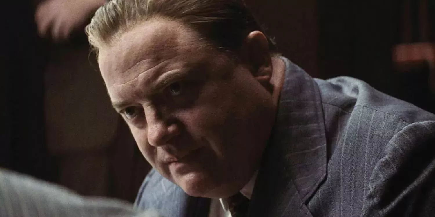 Brendan Fraser's W.S. Hamilton looks intense in Killers of the Flower Moon