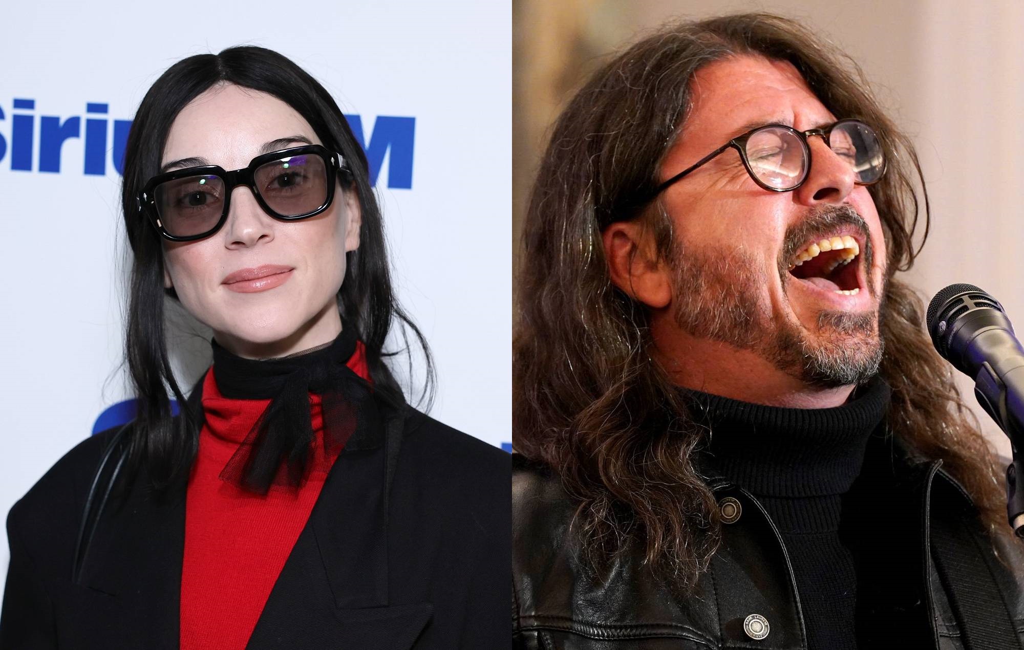 "Fuck yeah!" - mira la reacción de St. Vincent a Dave Grohl grabando la batería para 'Flea'
