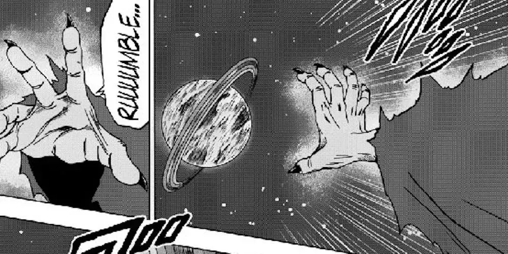 Moro consumes a planet in Dragon Ball Super manga.