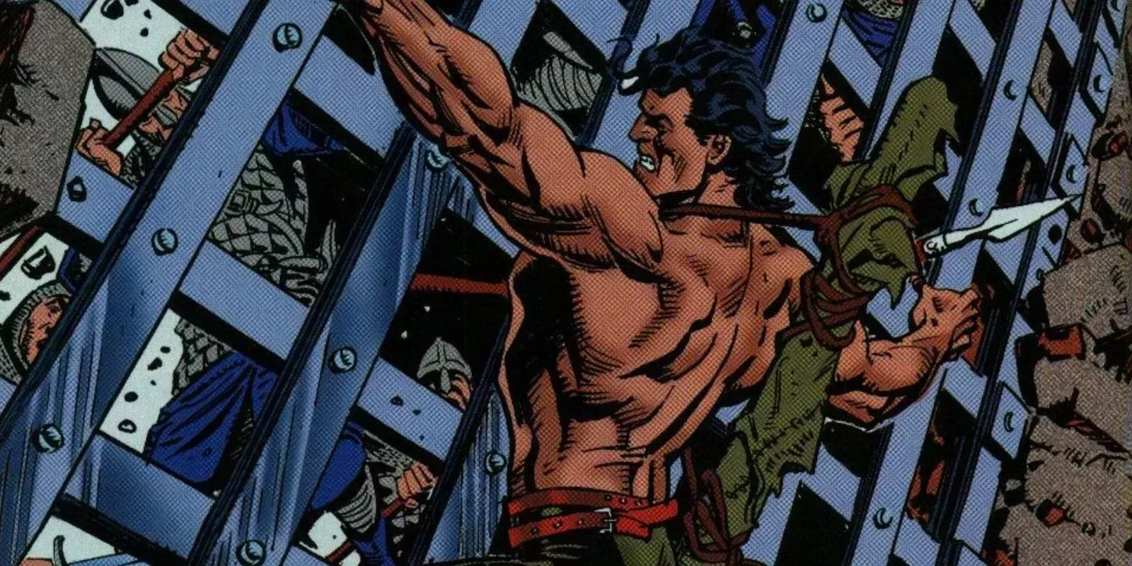 Superman Kal Superman Tears Off Portcullis with bare hands