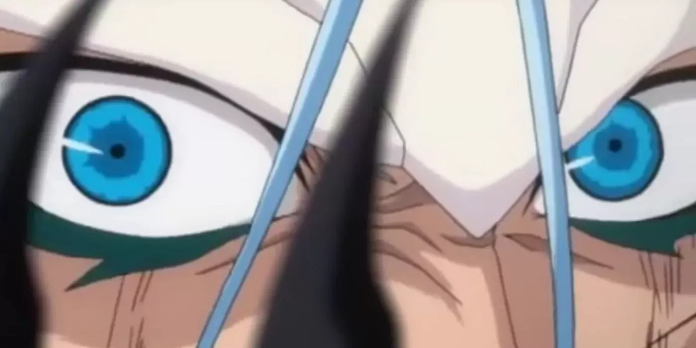 a closeup of Grimmjow's eyes in his released mode