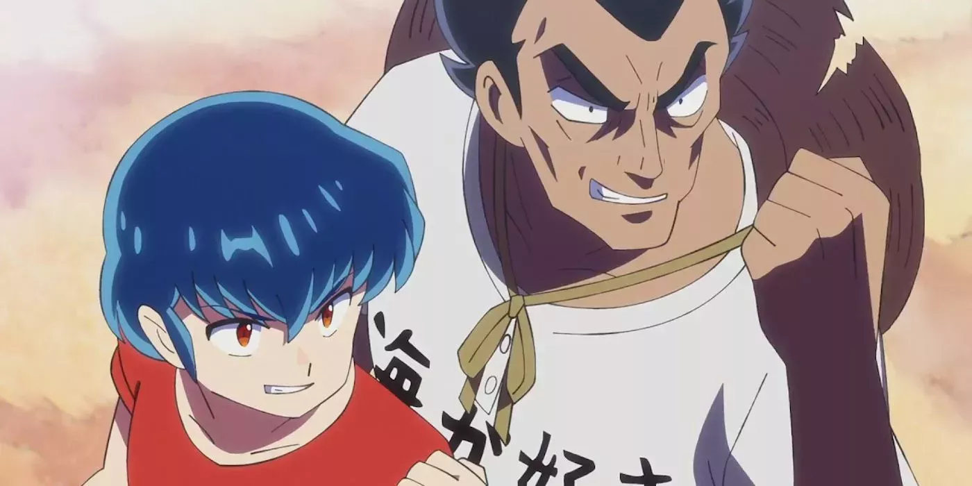 Ryuunosuke Fujinami with her father in 2022's Urusei Yatsura reboot.