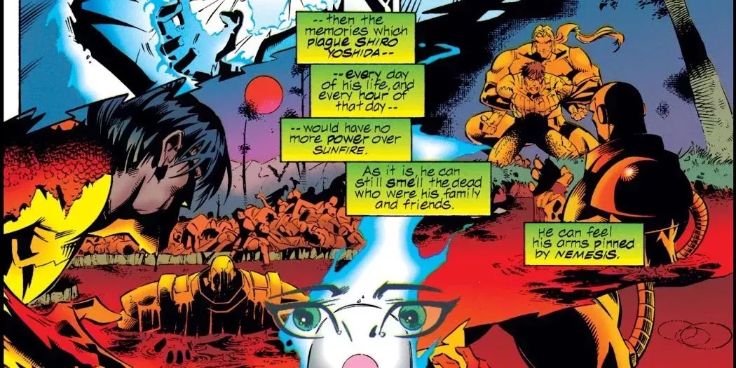 Sunfire's memories of when Apocalypse and Holocaust destroyed Japan