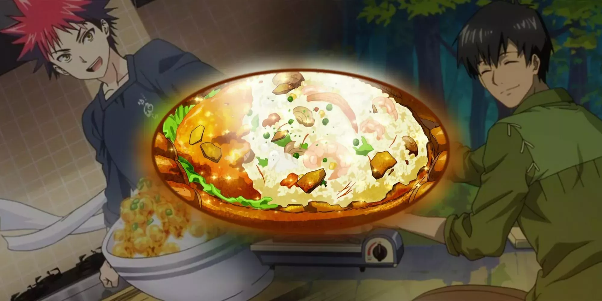Custom image of Snap from Food Wars and Tsuyoshi from Campfire Cooking in Another World.