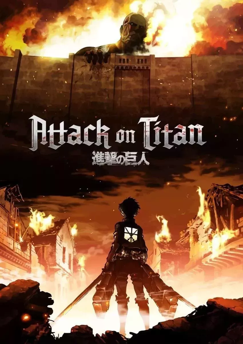 Eren Yeager in his scout uniform on the Attack On Titan Anime Poster