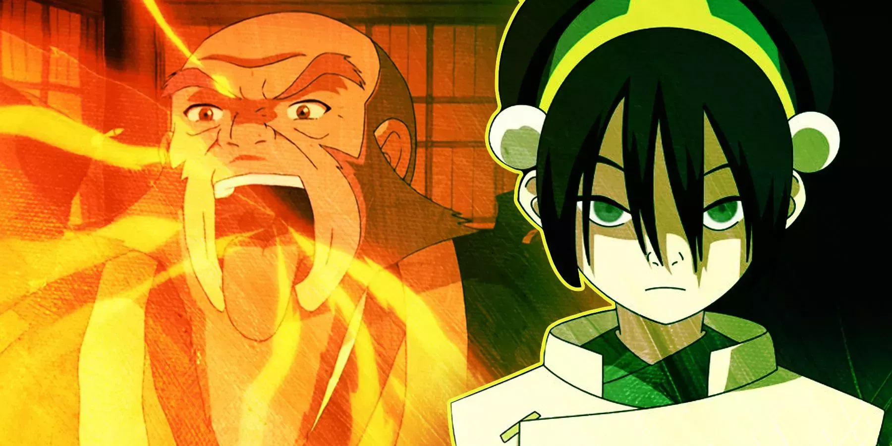 General Iroh and Toph Beifong from show Avatar: The Last Airbender