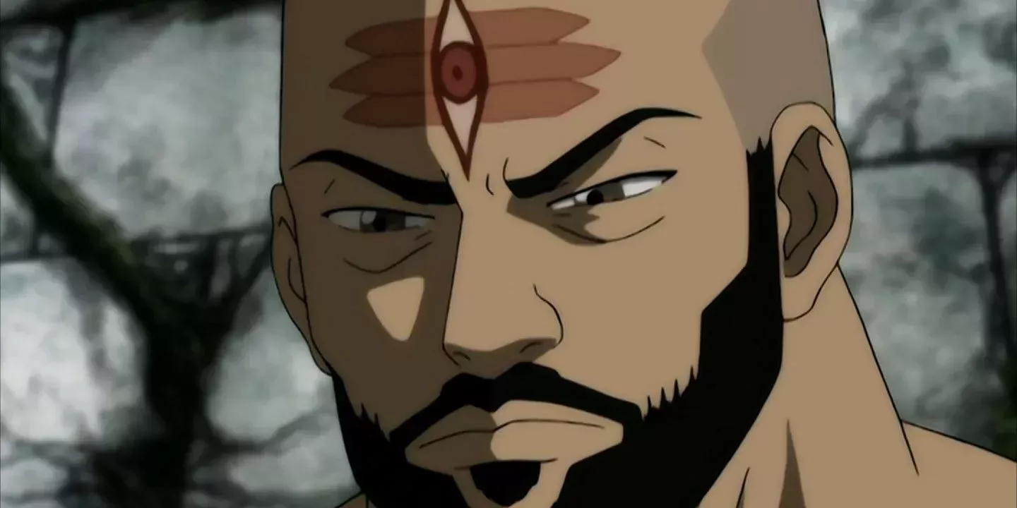 Combustion man narrows his eyes in thought.