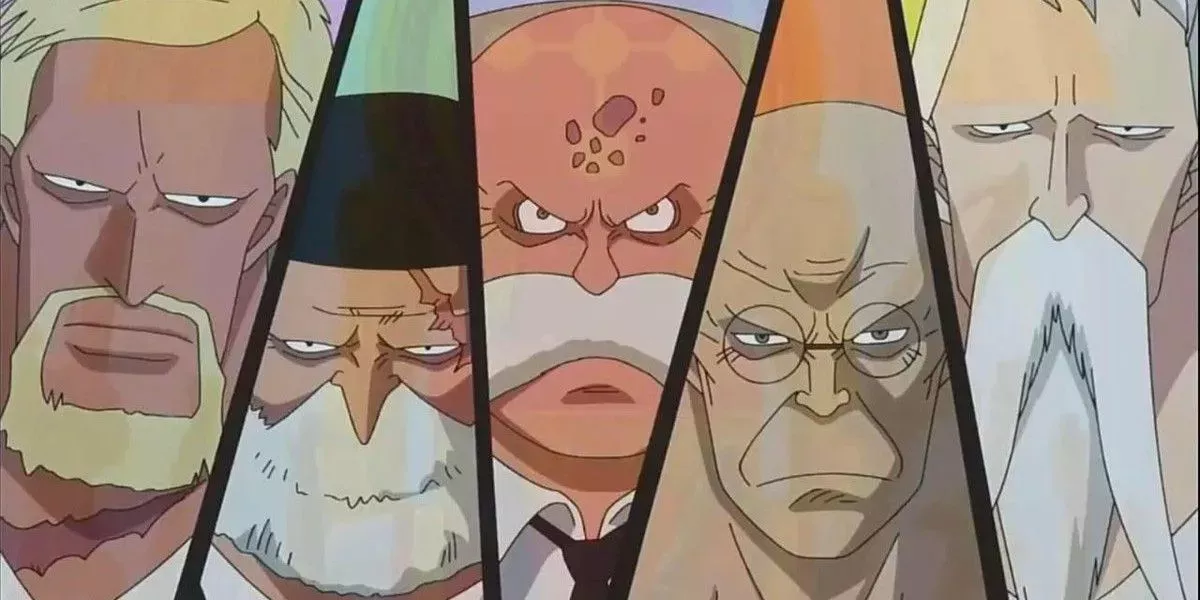 Split Image of the Five Elders in One Piece
