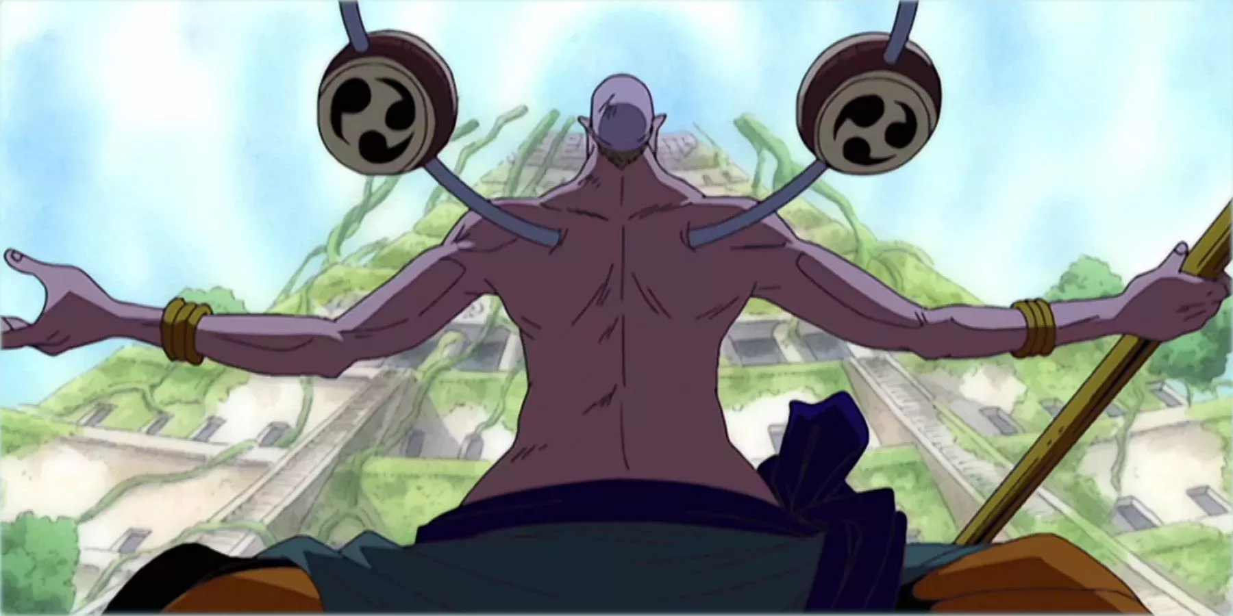 Enel spread arms in victory