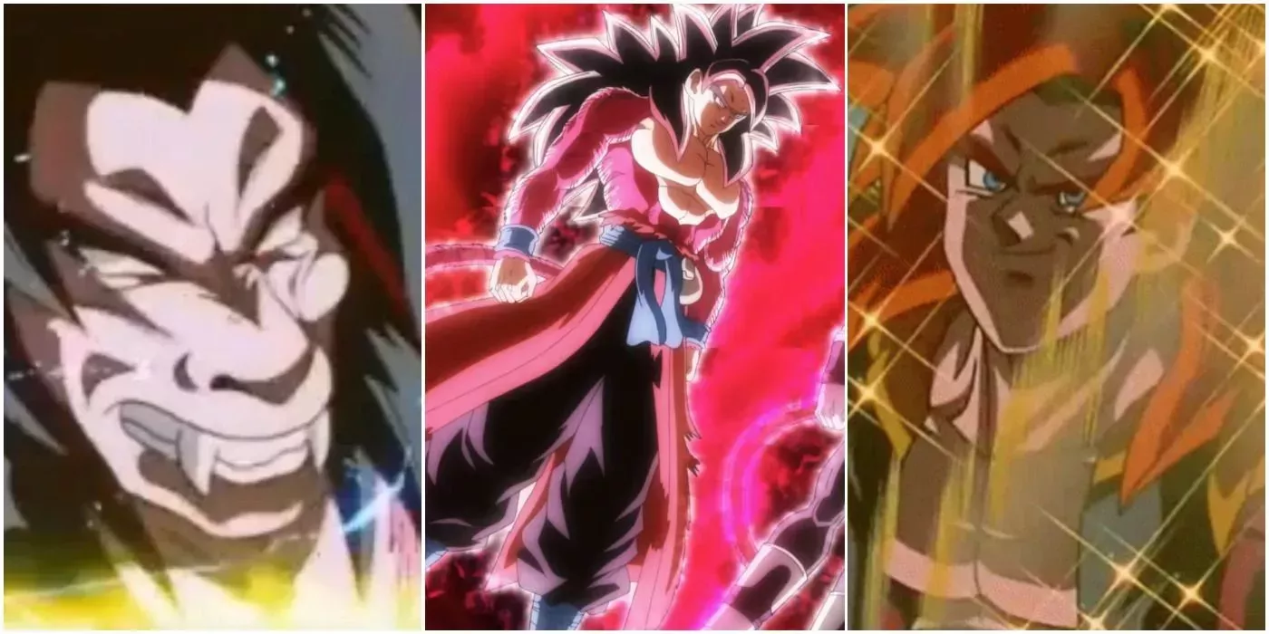 Dragon Ball GT Super Saiyan 4 Ape Form Red Aura Energy Absord Trio Header