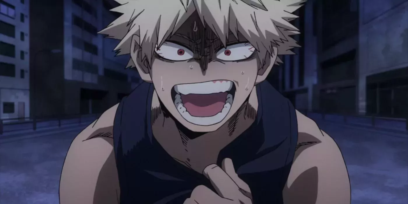 Bakugo crying in My Hero Academia.