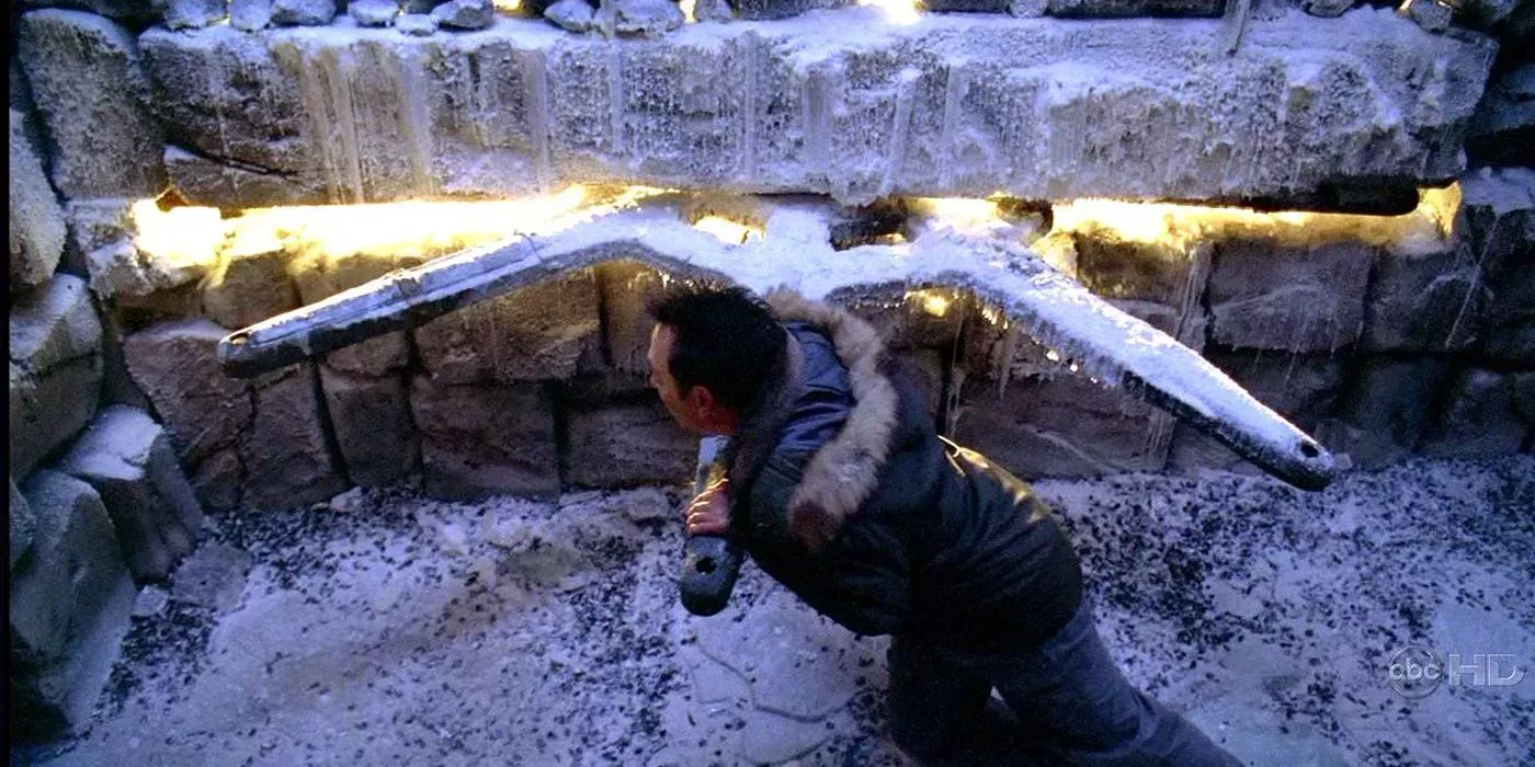 Ben Linus moves the frozen donkey wheel