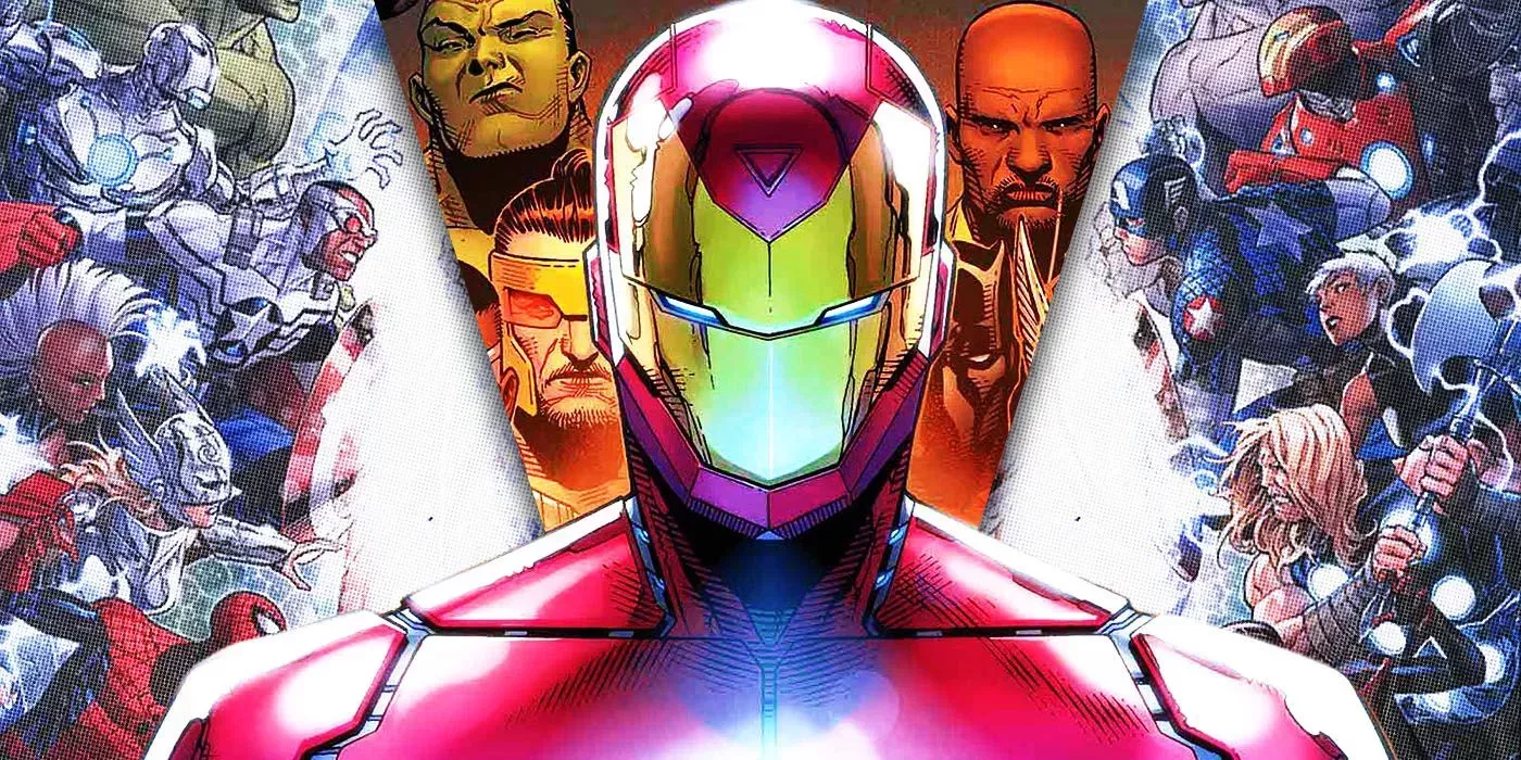 A custom collage of the Avengers fighting each other in events like Secret Wars and Civil War II