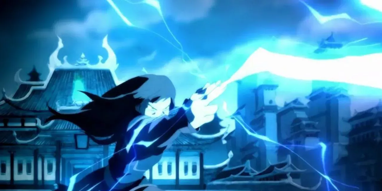 Azula shows her prowess with lightning bending in Avatar: The Last Airbender
