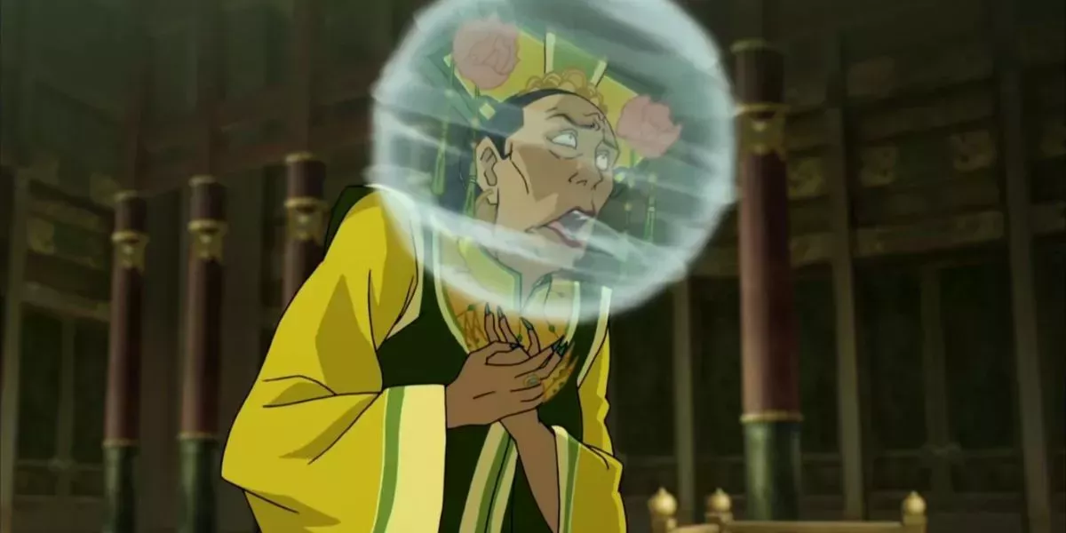 The Legend Of Korra - The Earth Queen having air pulled out of her