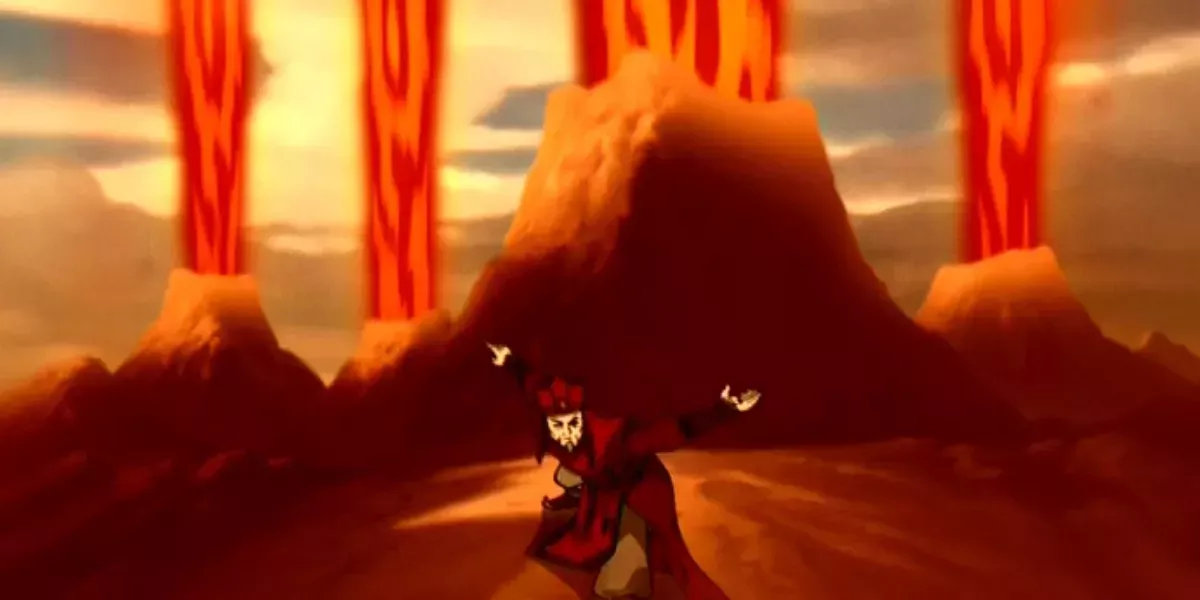 Avatar Szeto demonstrates Lavablending in front of erupting Volcanoes in Avatar: The Last Airbender