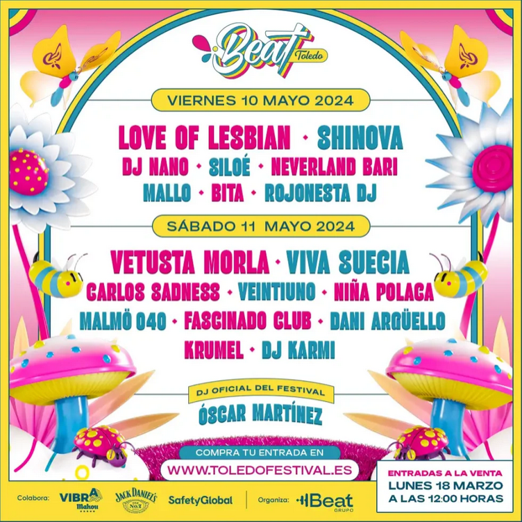 Cartelazo para el Toledo Beat Festival de los próximos 10 y 11 de Mayo