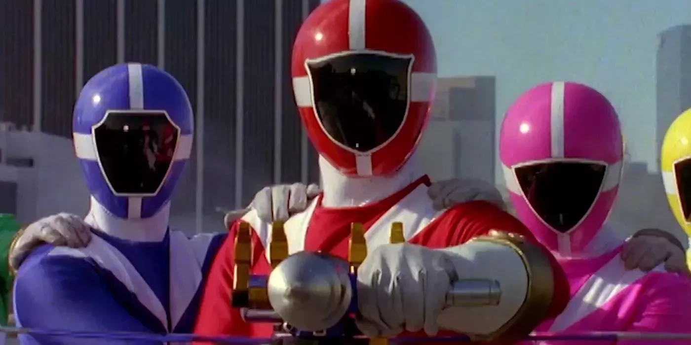 The Power Rangers fire the Rescue Bird - Power Rangers Lightspeed Rescue