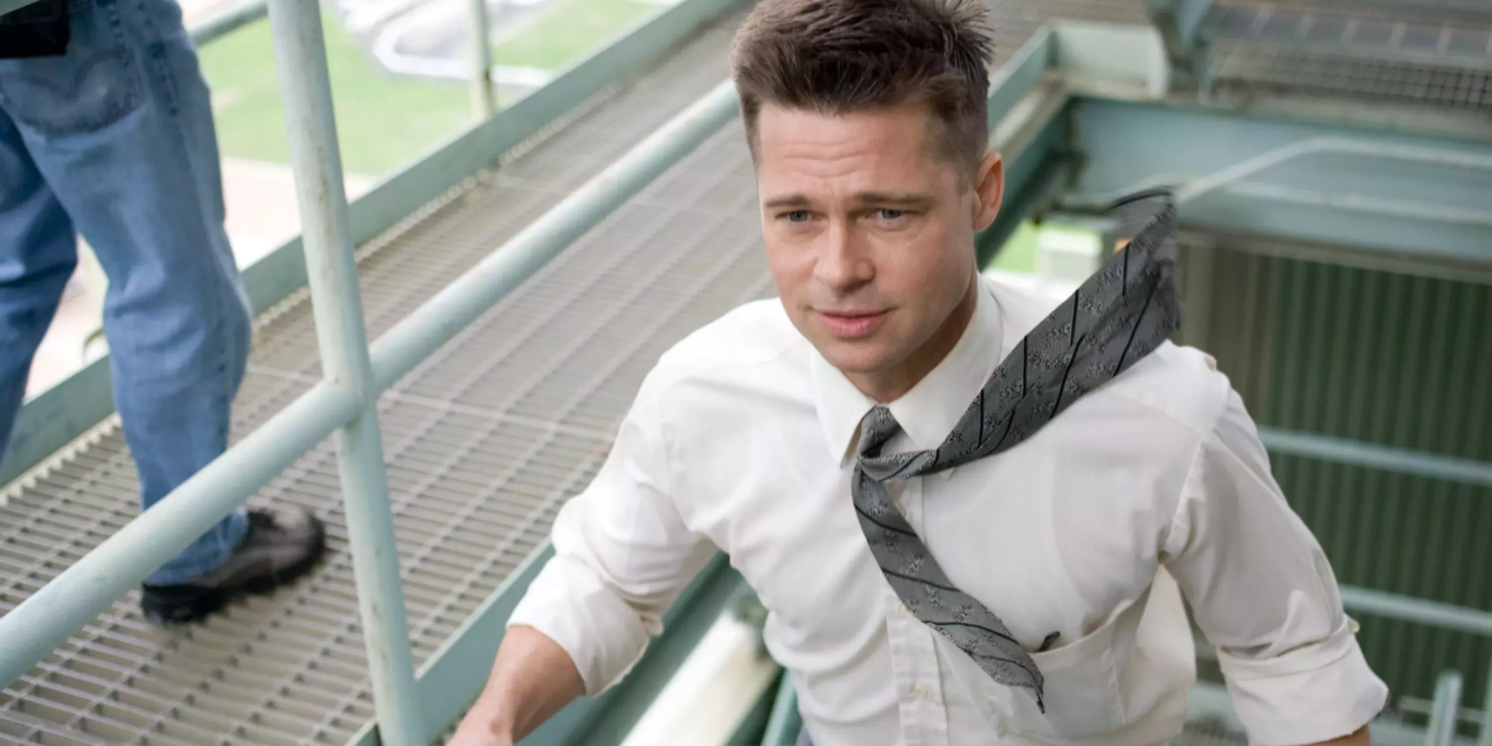 Brad Pitt climbing the stairs in The Tree of Life