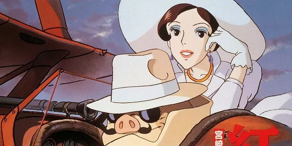 Porco Rosso and Madame Gina look posh from Studio Ghibli's Porco Rosso