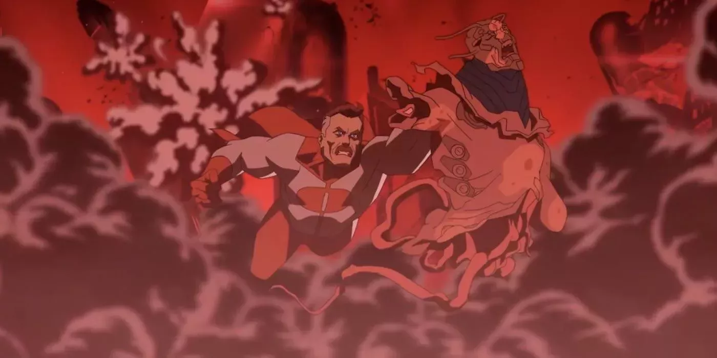 Omni-Man destroys the Flaxan planet in Invincible.