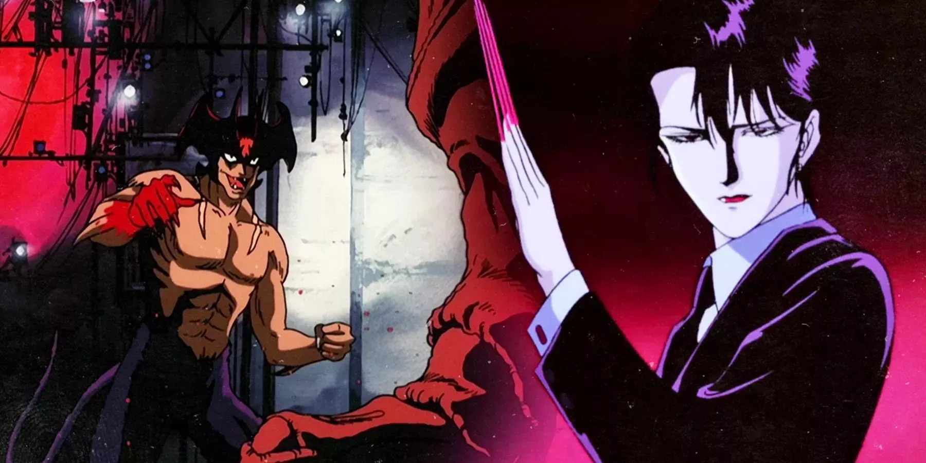 Images from animes 'Devilman: The Birth' and 'Wicked City'.