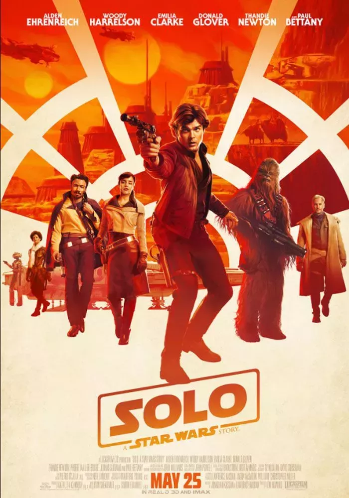 Solo A Star Wars Story movie poster featuring Alden Ehrenreich as Han Solo