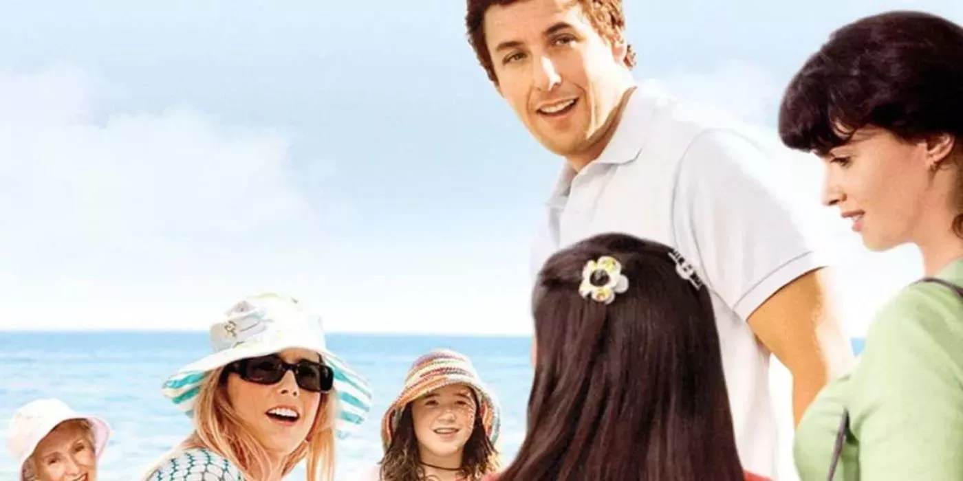 Adam Sandler, Paz Vega, and Tea Leoni on the poster of Spanglish