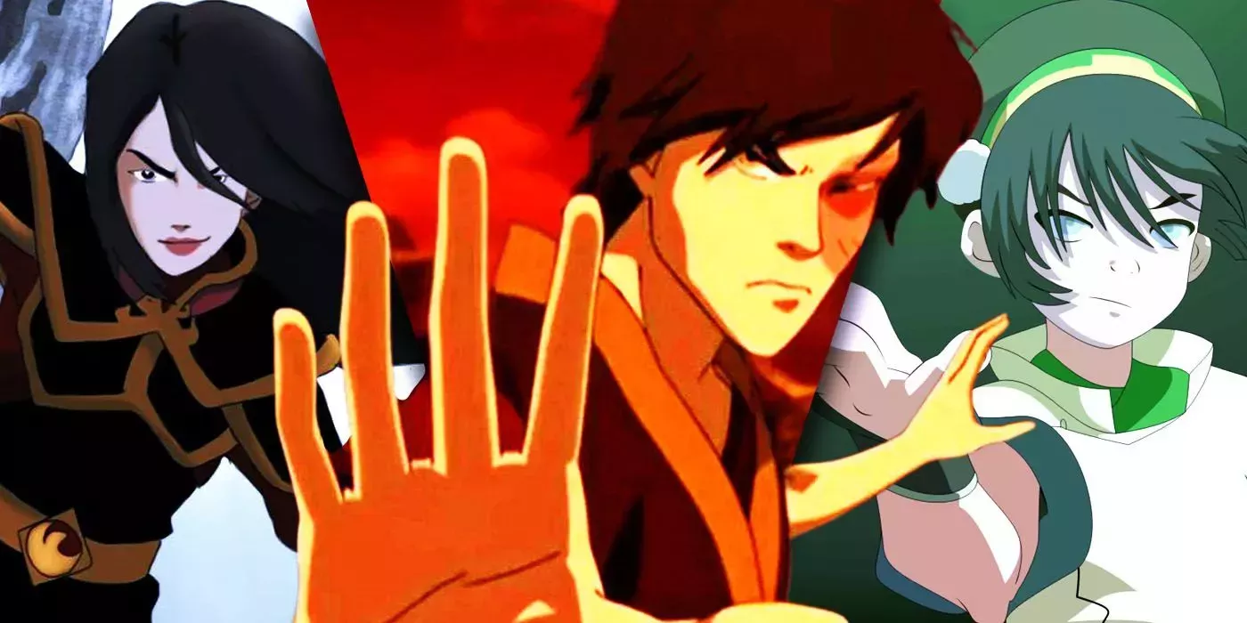 Split Images of Azula, Zuko, and Toph